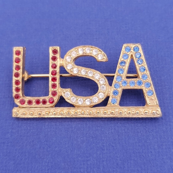 Vintage | Jewelry | Vintage Usa Rhinestone Brooch | Poshmark